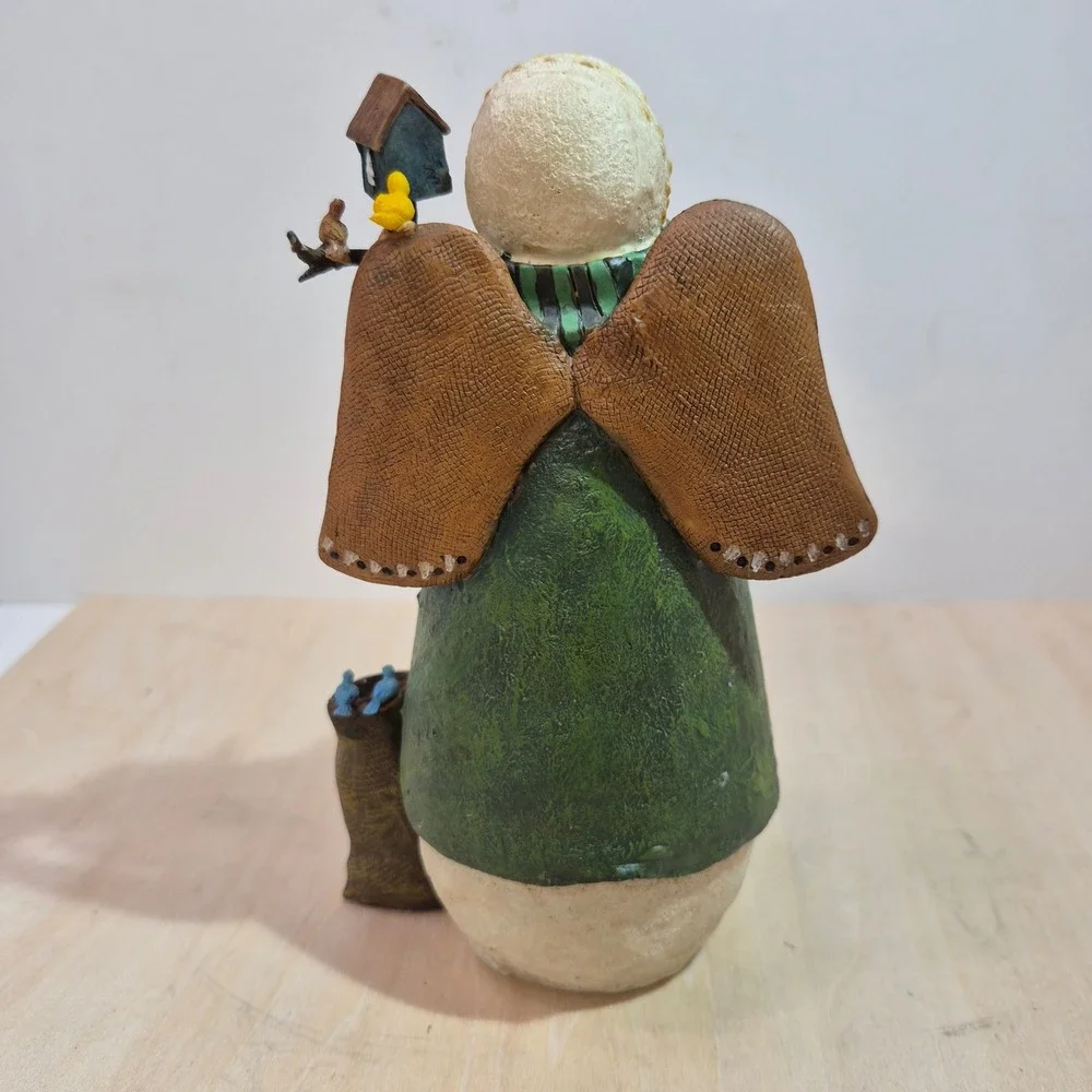 Vintage 1999 Raz Imports Deb Strain Snowman Angel Bird Lover Figurine 6.5‎ Inch